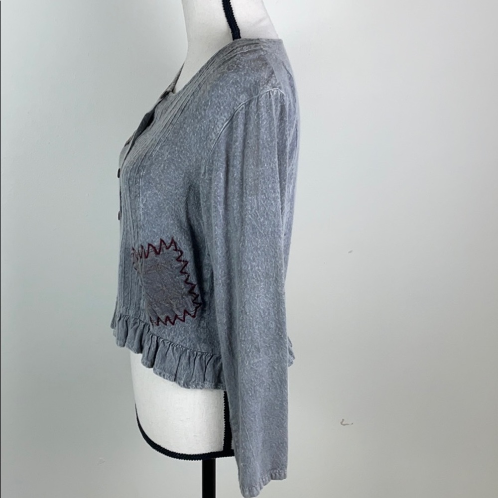 Sacred Threads Crop Patchwork Boho Lagenlook Top - image 2